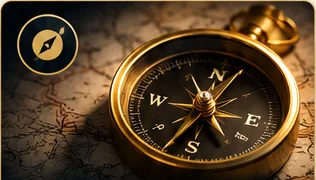 Goldener Kompass als Symbol für den AKKOÇ-CHECK